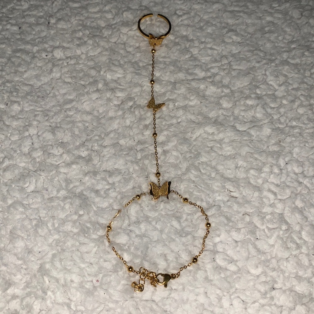 Gold Butterfly Hand Chain - Picture 8 of 17